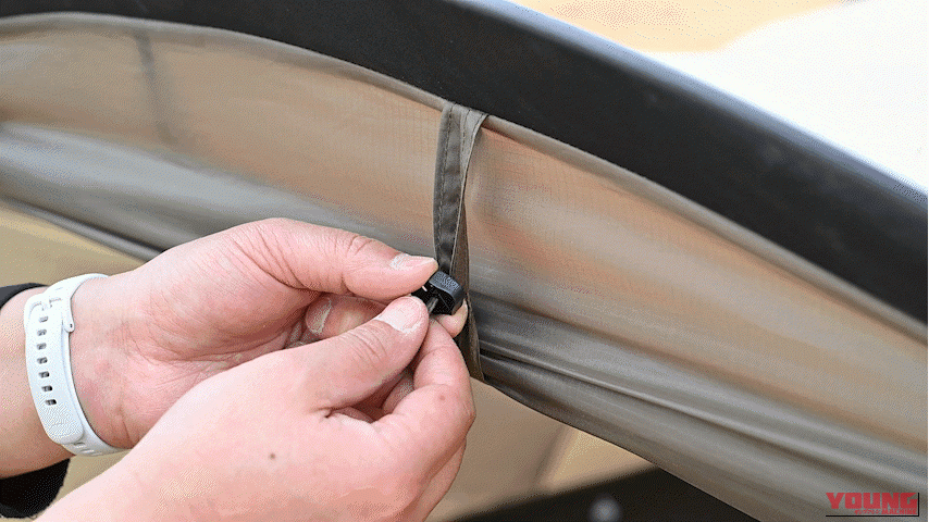 デイトナ｜MAEHIRO DOME E｜2026年｜広々前室＋2ルーム構造をエントリー価格で実現! デイトナの新ツーリングテント「MAEHIRO DOME E」発売、グローブ対応アジャスター入り口など実用機能も採用