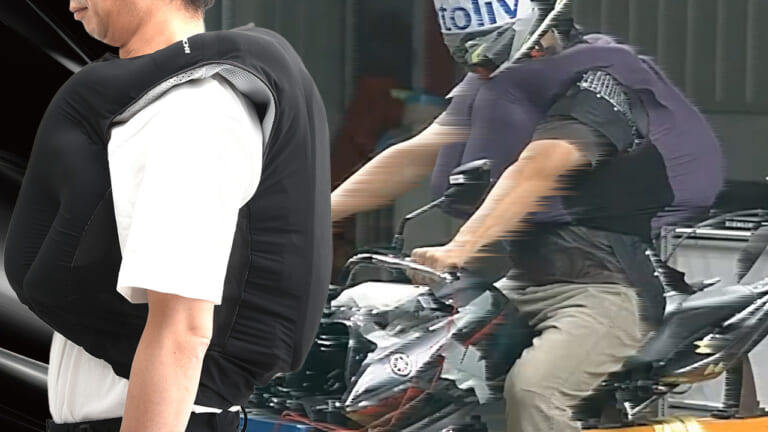 公道の事故パターンを徹底分析。約80mmの空気層で胸と背中を守る着用型エアバッグ「T-SABE」登場