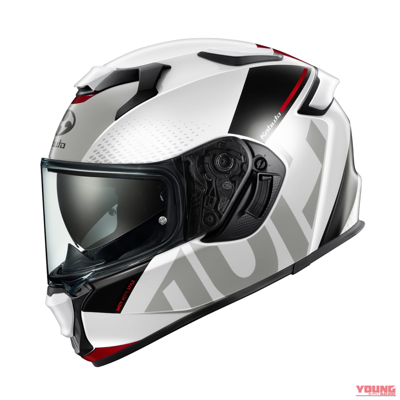 Kabuto KAMUI-5 VELTA (White Red)｜【Kabuto】人気フルフェイス『KAMUI-5』に新グラフィック「VELTA」登場！全3色展開