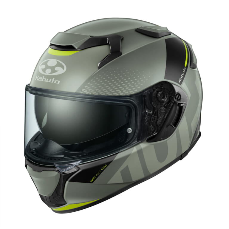 Kabuto KAMUI-5 VELTA (Olive Yellow)｜【Kabuto】人気フルフェイス『KAMUI-5』に新グラフィック「VELTA」登場！全3色展開