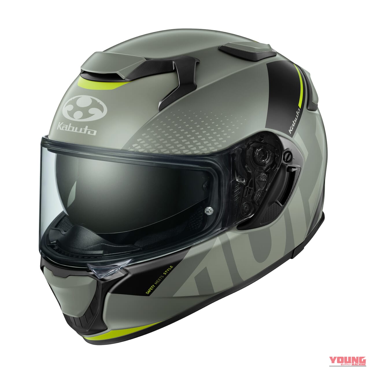 Kabuto KAMUI-5 VELTA (Olive Yellow)|【Kabuto】人気フルフェイス『KAMUI-5』に新グラフィック「VELTA」登場!全3色展開