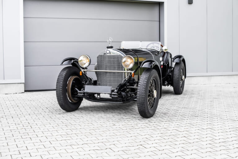1929年 ジンデルフィンゲン ダイムラー・ベンツ メルセデス・ベンツSSK フロント｜「実車はこんな感じなんだ…」ルパン三世が飛び乗ろうとしてズッコケるクラシックカー、98年前のメルセデスベンツSSKを紹介。