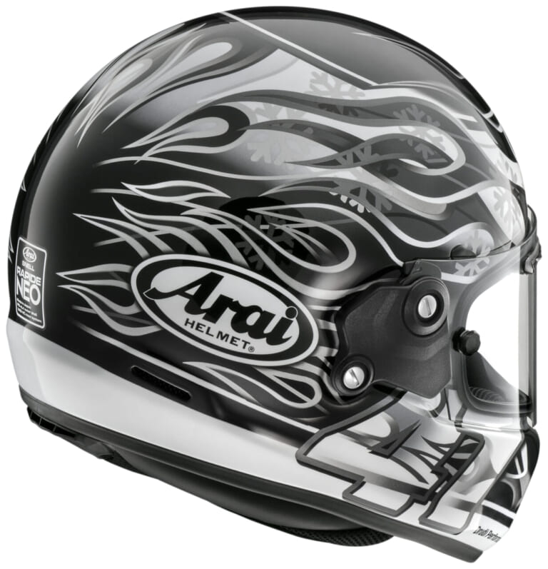 Arai RAPIDE-NEO HAGA DARK｜あの『ニトロ芳賀』の伝説グラフィックが激渋モノトーンで復活！アライ「ラパイド・ネオ ハガ・ダーク」限定発売へ