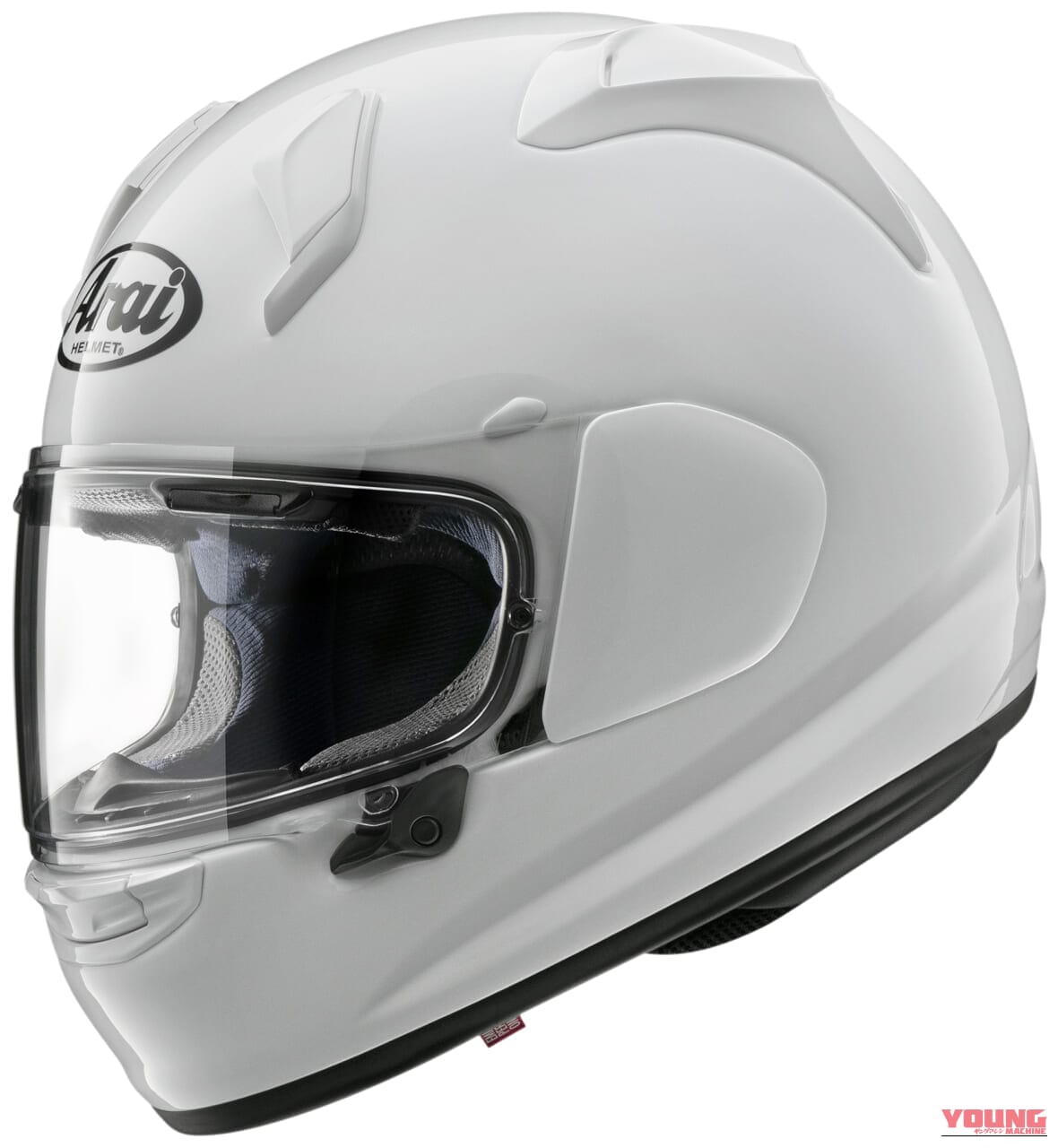 Arai X-SNC GLASS WHITE|【アライ新作】最高峰RX-7Xの強度で“軽い”!ストリート特化の「X-SNC」が7月発売、脅威のトップダクト「給排気3倍」を引っさげ登場
