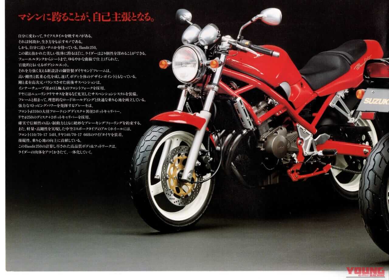 ｜気品高き4気筒ネイキッド、バンディット250が歩んだ10年の軌跡【柏 秀樹の昭和〜平成 カタログ蔵出しコラム Vol.32】