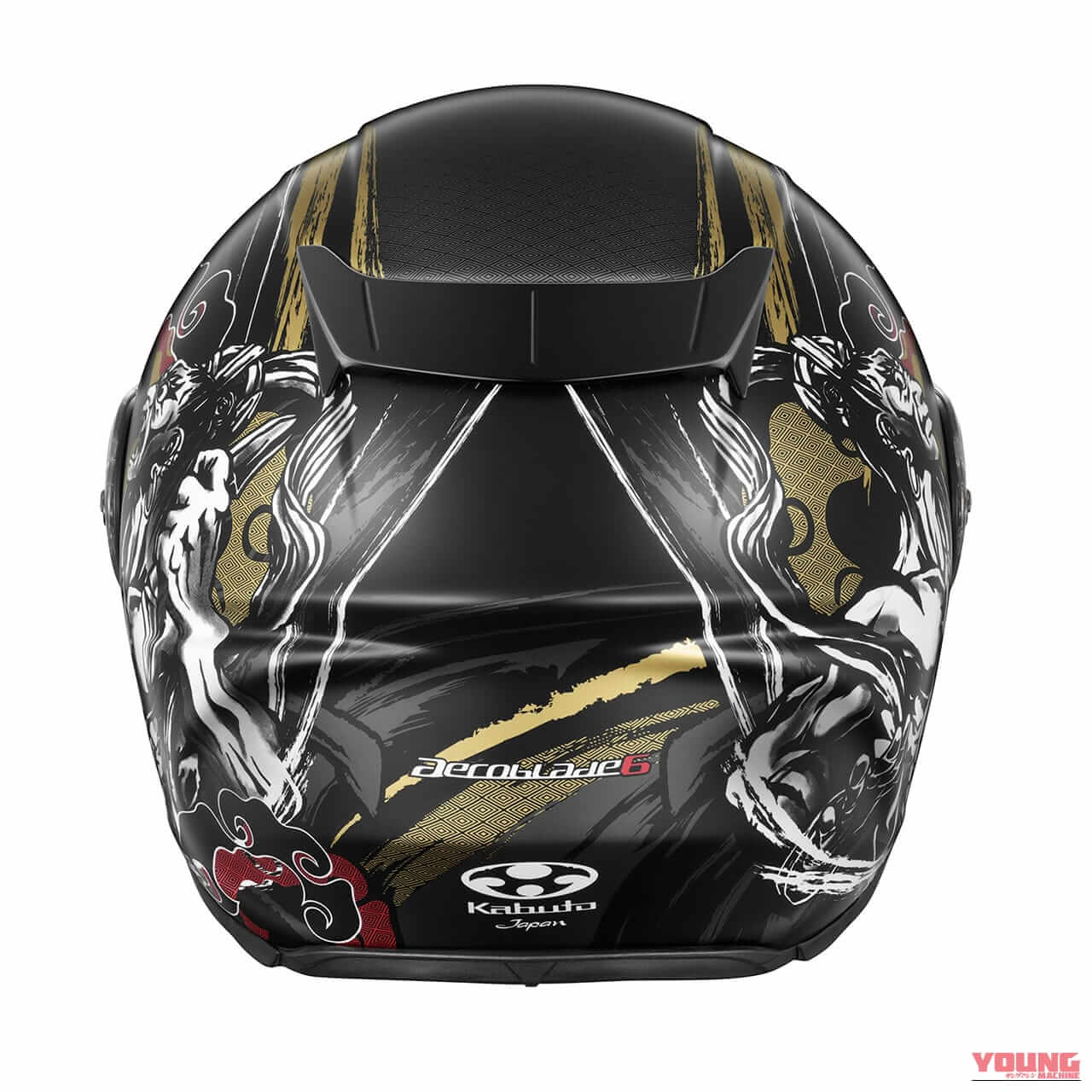 AEROBLADE-6 RIKZAR FlatBlackGold|空力性能×和の守護神!Kabuto『AEROBLADE-6 RIKZAR』新登場。コミック風の「阿吽」デザインがライダーを厄災から守る?