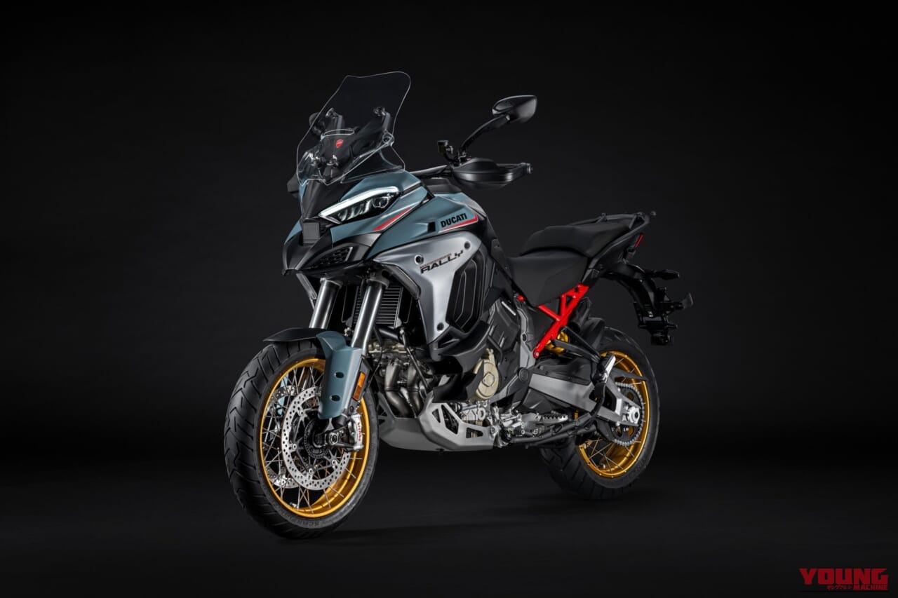 Ducati Multistrada V4 Rally｜足つき良好×30Lタンクのラリーか、180馬力×乾式クラッチのRSか。 旅or走りを極めるドゥカティ新型アドベンチャー「ムルティストラーダ V4」シリーズ2026年モデルがいよいよ日本上陸
