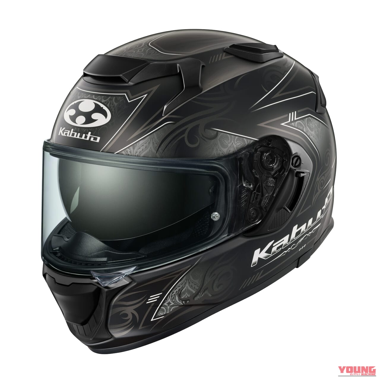 Kabuto KAMUI-5 NOTRA (FLAT BLACK)｜アンダー5万円で「涼しくて眩しくない」夏にぴったりなフルフェイス。Kabuto『KAMUI-5』の新グラフィックが6月発売へ