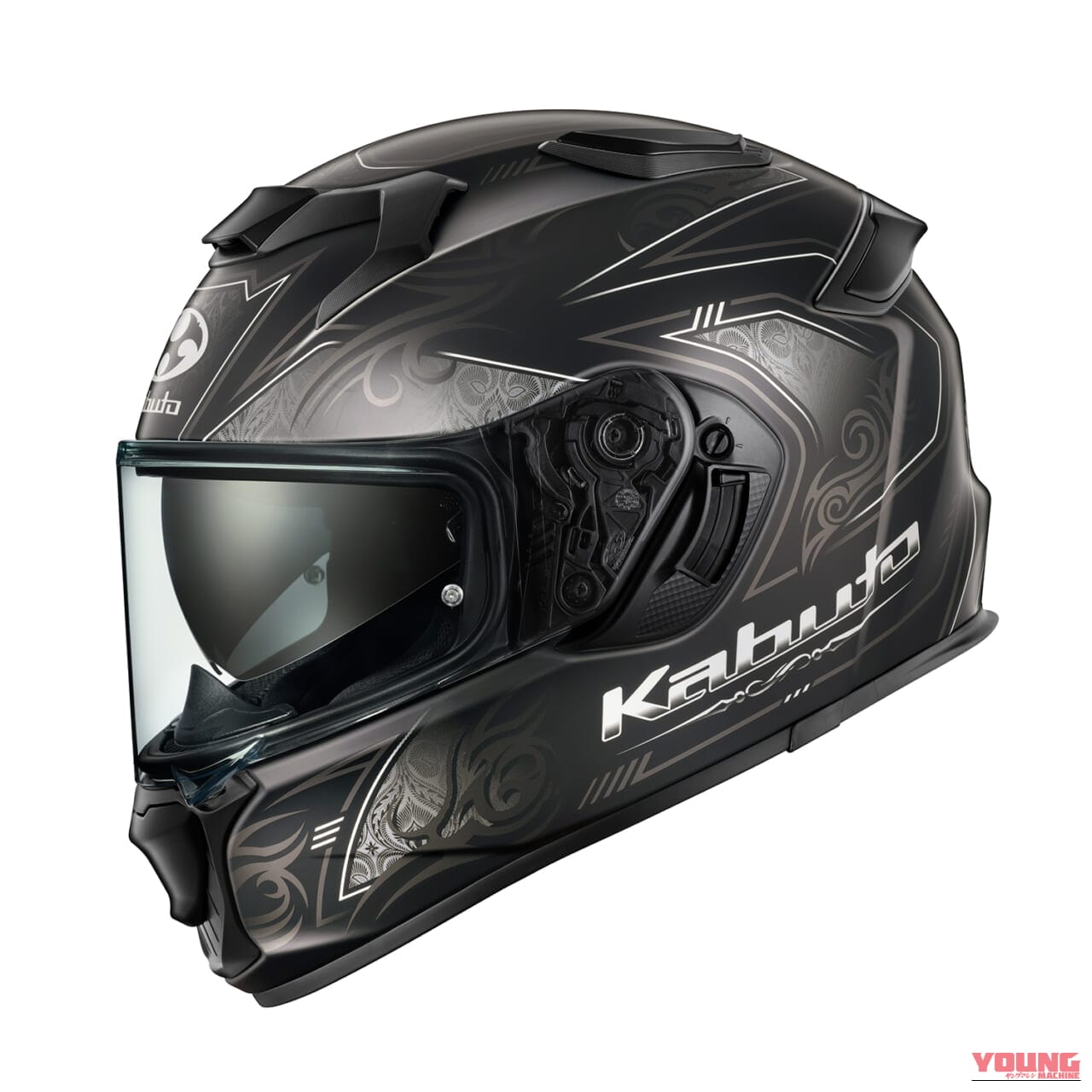 Kabuto KAMUI-5 NOTRA (FLAT BLACK)｜アンダー5万円で「涼しくて眩しくない」夏にぴったりなフルフェイス。Kabuto『KAMUI-5』の新グラフィックが6月発売へ