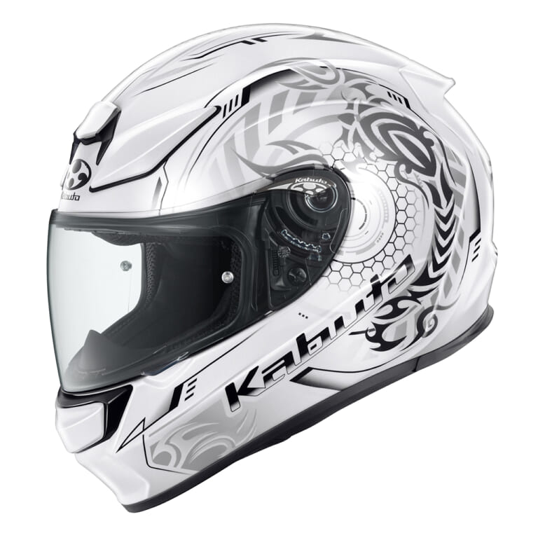 SHUMA SKALION White/Silver｜「涼しさ30秒」のSHUMAにサソリ柄降臨！ Kabutoの新作ヘルメット『スカリオン』発売【4万円台の高コスパフルフェイス】