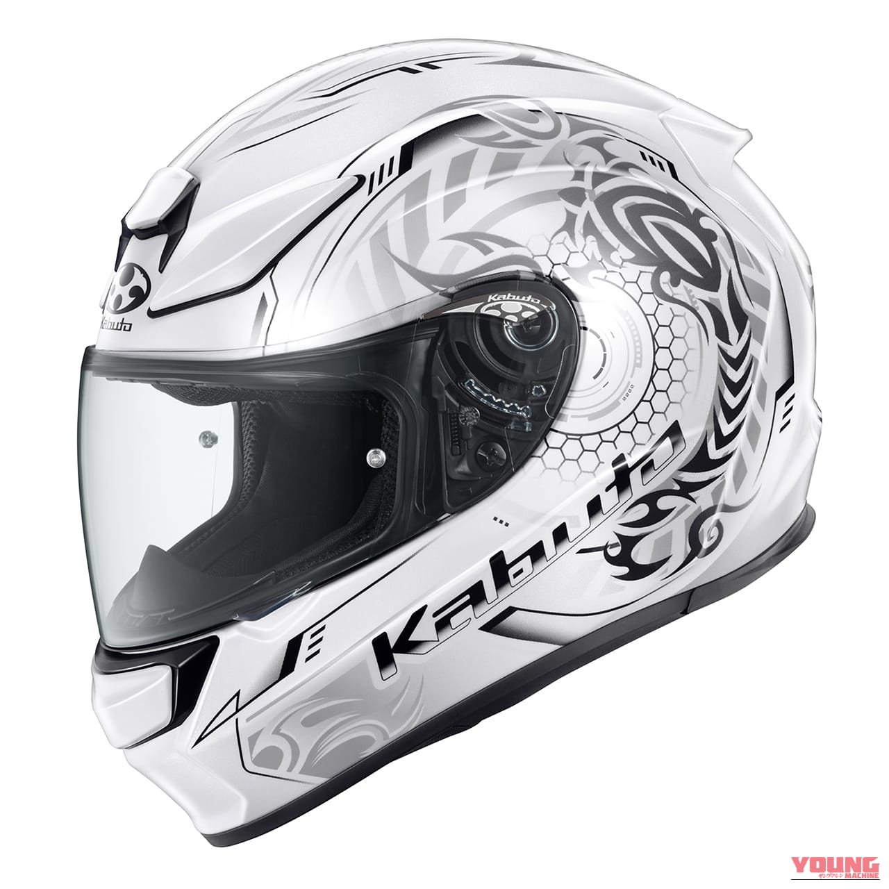 SHUMA SKALION White/Silver｜「涼しさ30秒」のSHUMAにサソリ柄降臨！ Kabutoの新作ヘルメット『スカリオン』発売【4万円台の高コスパフルフェイス】
