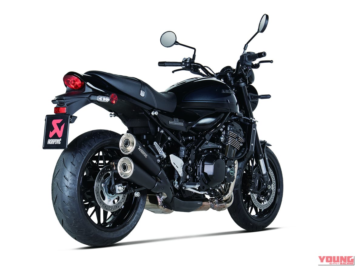 KAWASAKI Z900RS|新型Z900RSに調和するブラックの輝き。迫力の2本出しと品格あるサウンドが魅力の、アクラポビッチJMCA認証マフラーが登場