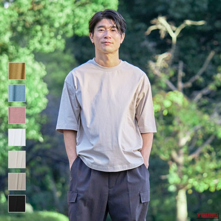 持続冷感-1℃コットン オーバーサイズ5分袖Tシャツ|【499円〜】ワークマンの冷感トップスが神すぎる!BMWや南海部品など、夏の酷暑を乗り切る「最強ひんやりインナー」特集