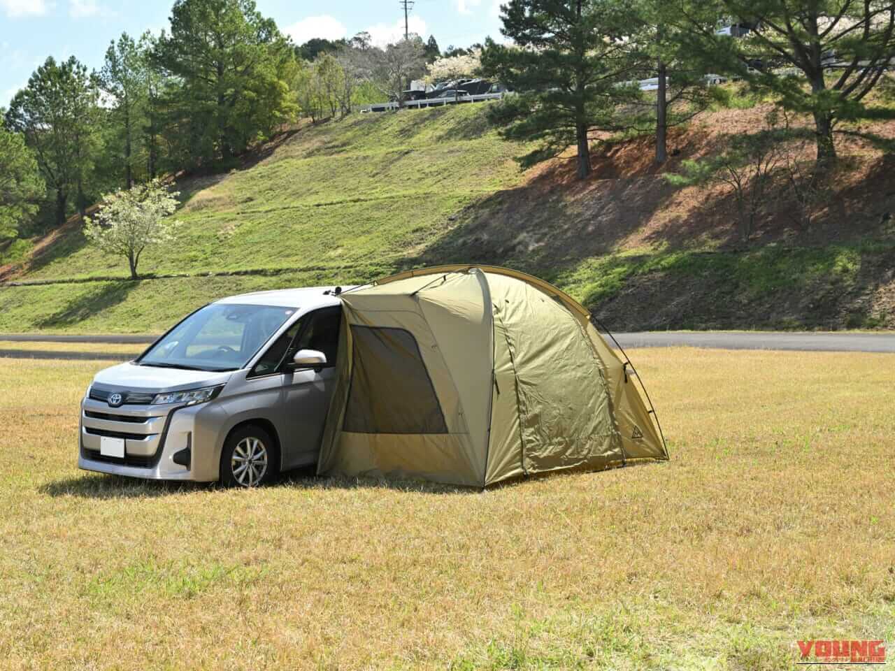 ｜カブも入る超広々前室テントに「マエヒロドームE」が登場！デイトナのアウトドア鉄板ギア最新作を見よ！