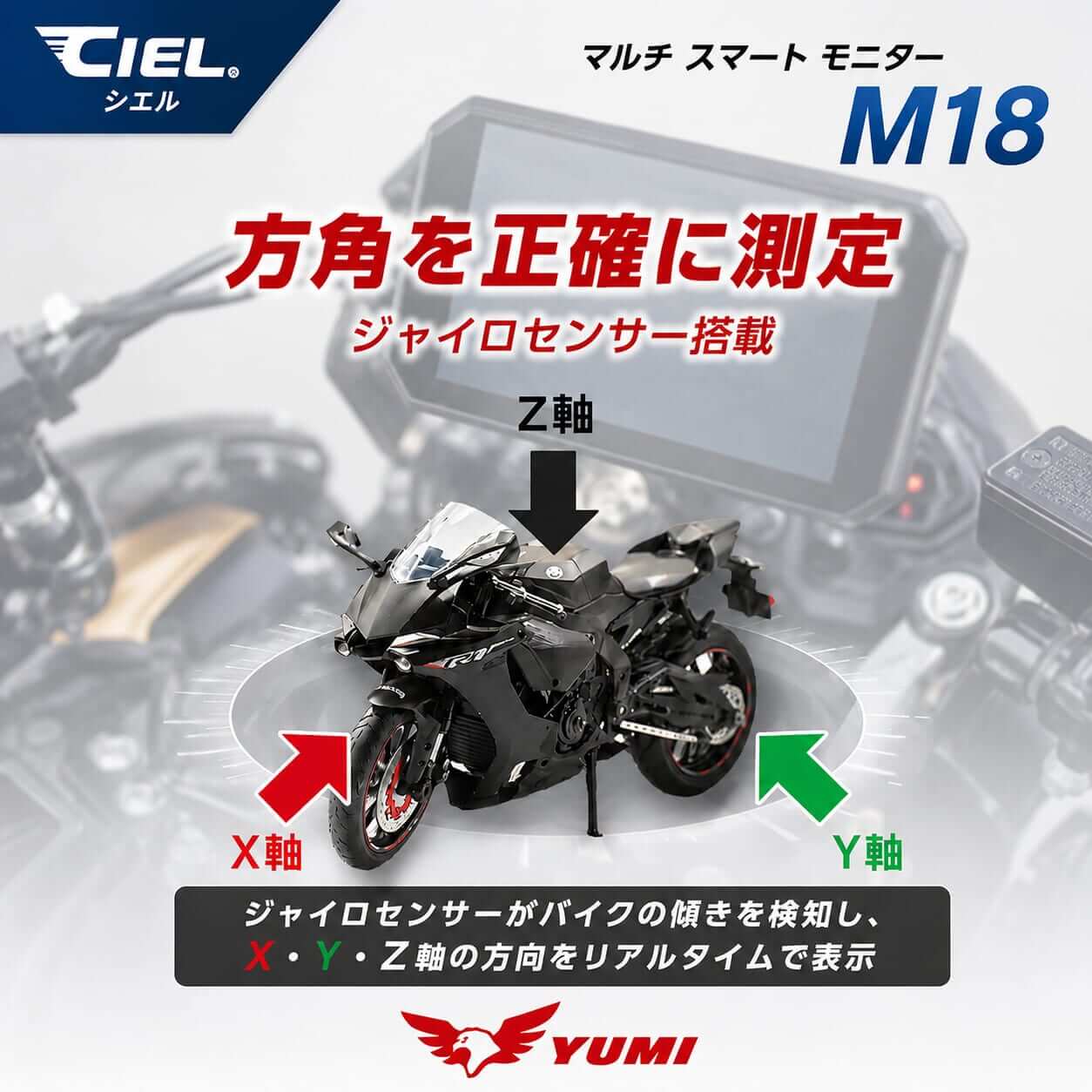CIEL_M18｜スマホはポケットのまま！ 前後ドラレコ付きスマートモニターが2万9800円で登場