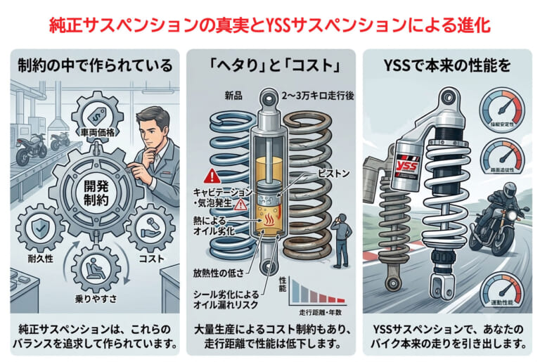 YSS_サスペンション|【乗り心地激変】純正サスペンションの寿命?YSSへのアップグレードで愛車の走りを取り戻す方法