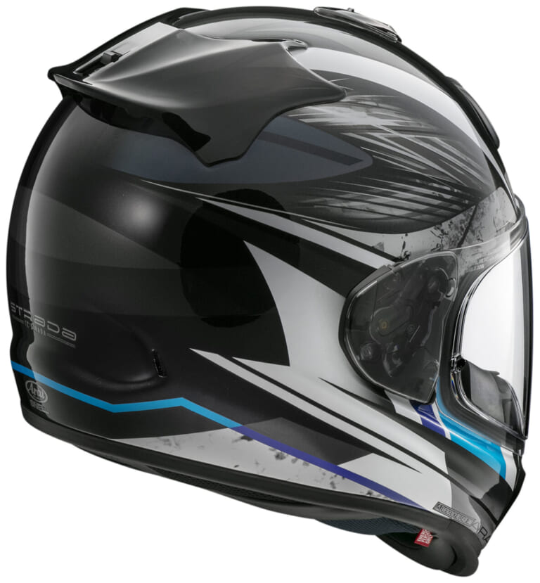 Arai TX-STRADA TYRANNO (BLUE)｜2億年前の大理石×暴君の凶暴さ。アライ『TX-STRADA』に新グラフィック「ティラノ」が登場！7万4800円で9月中旬発売へ