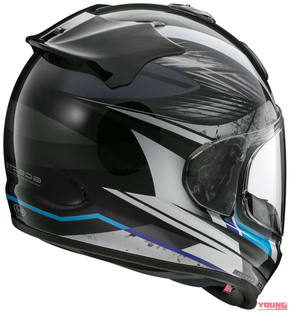 Arai TX-STRADA TYRANNO (BLUE)|2億年前の大理石×暴君の凶暴さ。アライ『TX-STRADA』に新グラフィック「ティラノ」が登場!7万4800円で9月中旬発売へ