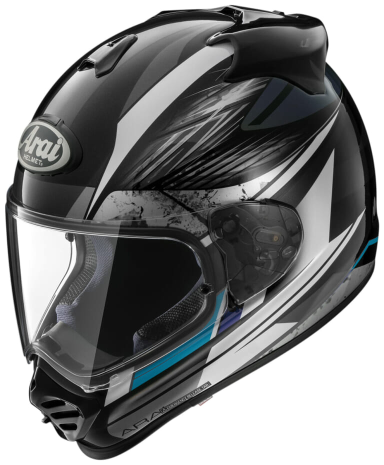 Arai TX-STRADA TYRANNO (BLUE)|2億年前の大理石×暴君の凶暴さ。アライ『TX-STRADA』に新グラフィック「ティラノ」が登場!7万4800円で9月中旬発売へ