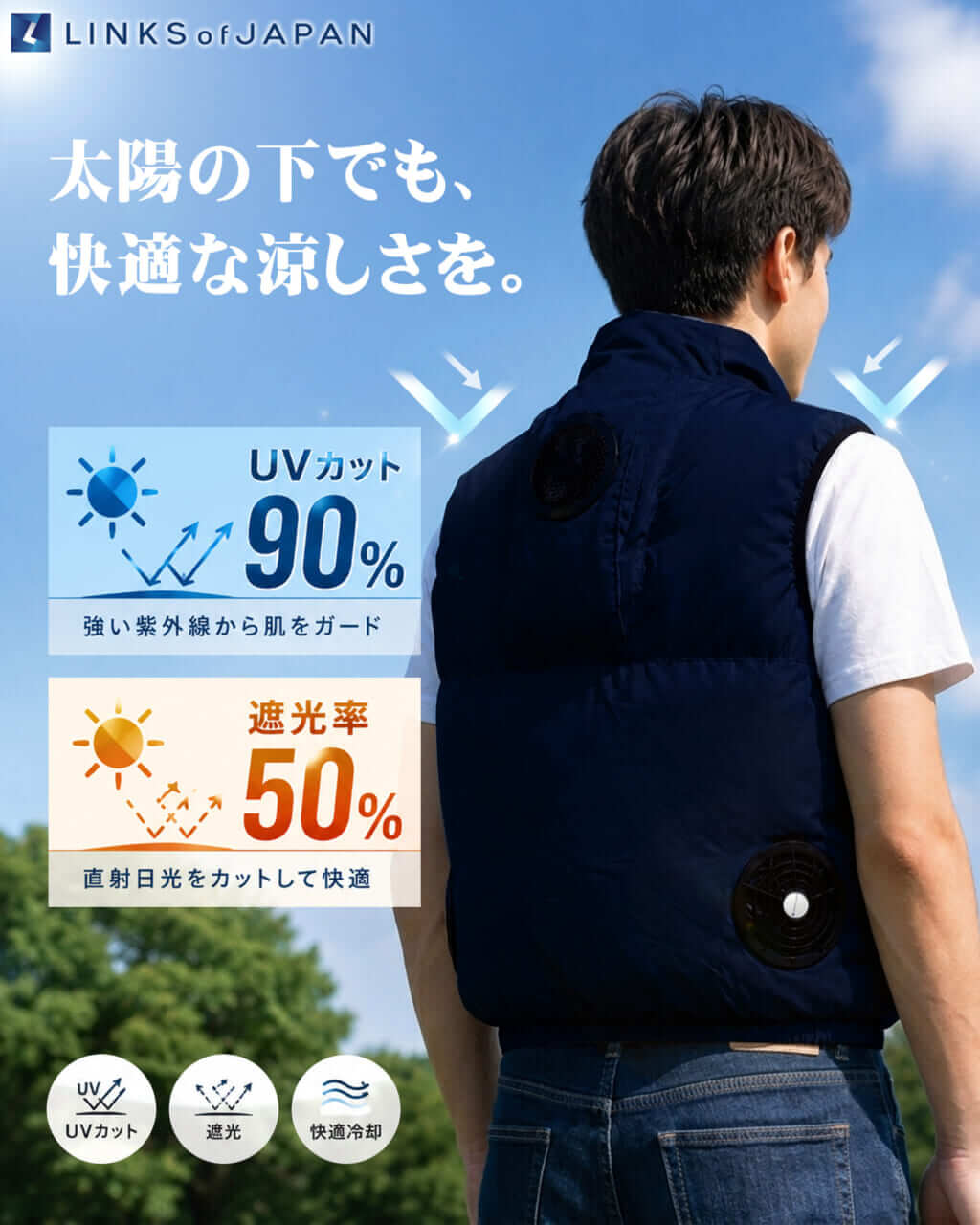 冷暖BODY サーモベスト｜酷暑の夏をブッ飛ばせ！ 最強の“着るエアコン”が耐久＆遮光UPで超絶進化！ 「冷暖BODY サーモベスト」に待望の新色登場!!