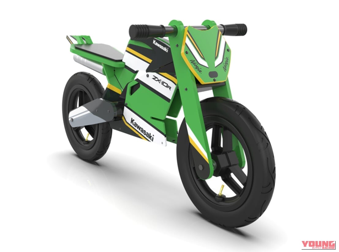 KAWASAKI 子供用木製バランスバイクNinja ZX-10R|ハングオンの英才教育!? 未来のチャンピオンを育てる”はじめてのKawasaki”。「子供用木製Ninja ZX-10R」が期間限定で登場