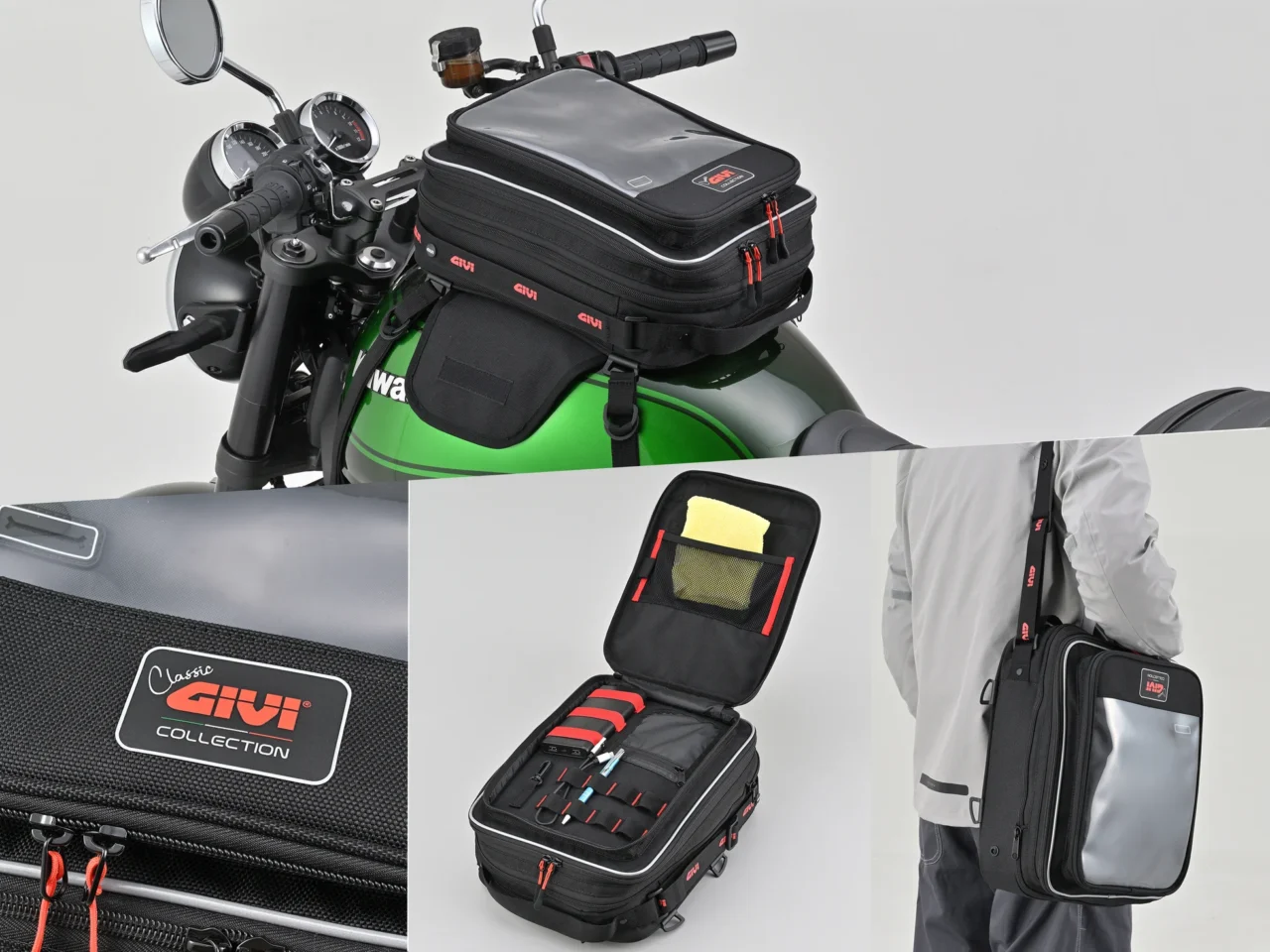 伝統のGIVIテイストが超進化して復活! 26Lまで化ける万能タンクバッグ「CLA01」は全ライダー必見の仕上がりだ