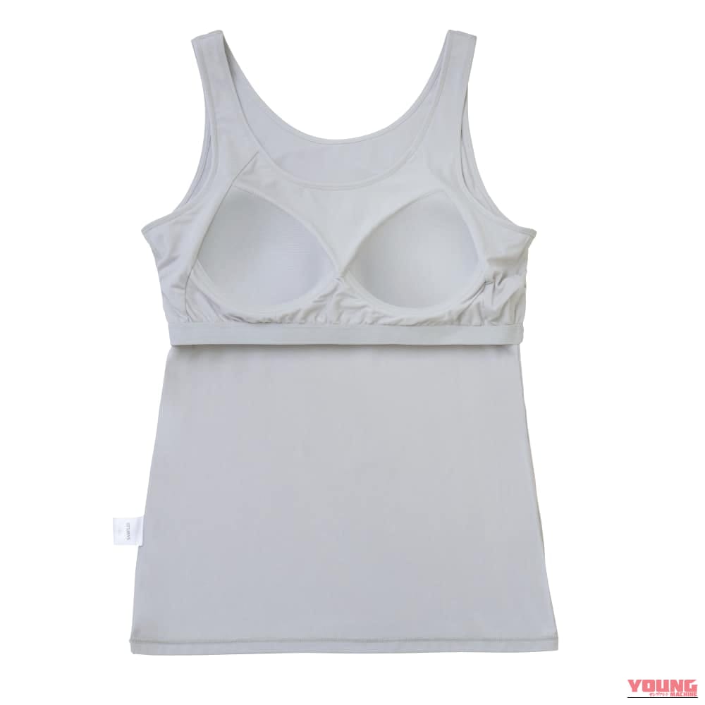 WORKMAN レディースシン・呼吸するインナーカップ付きタンクトップ|汗をかいても即ドライで、メッシュジャケットを活かす。ワークマンの「激涼インナー」4種で、まだまだ厳しい残暑のツーリングをどこまでも快適に