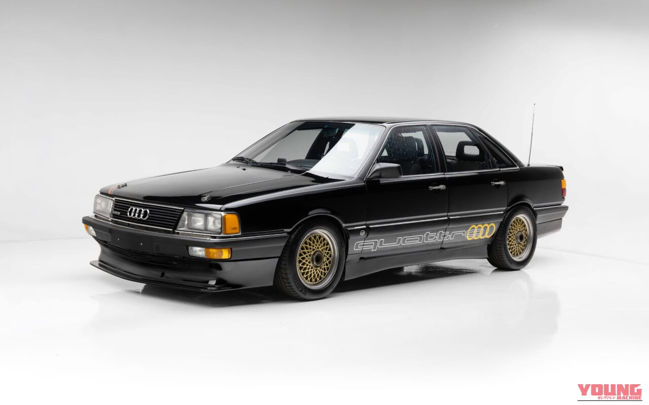 1988年製のアウディ5000 CS クワトロ スピードレコード プロトタイプを斜め前から撮影した写真｜「そんなことってあるんだ…」解体予定の車両を極秘保管。数十年後、オークションの場に姿を現したモンスターモデル。激しい争奪戦が展開された［アウディ 5000CS］