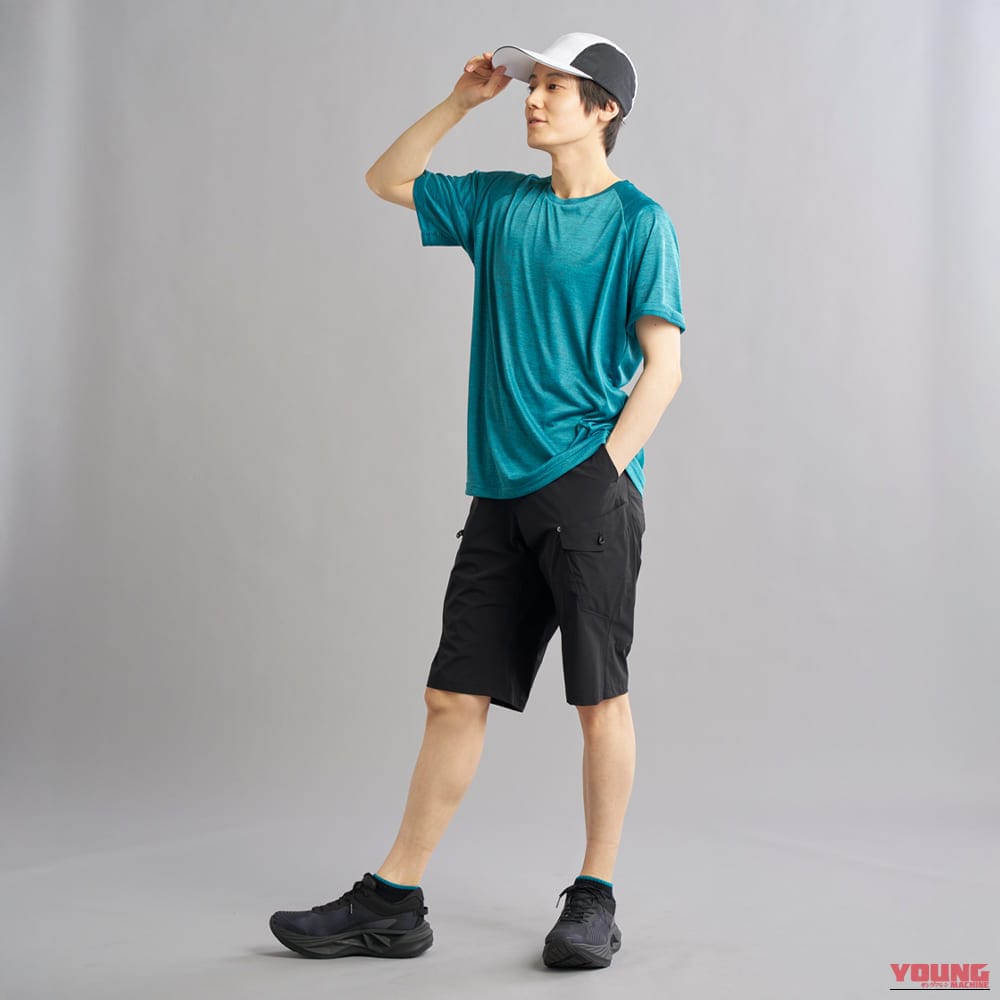 WORKMAN マッピングラグラン半袖Tシャツ｜汗をかいても即ドライで、メッシュジャケットを活かす。ワークマンの「激涼インナー」4種で、まだまだ厳しい残暑のツーリングをどこまでも快適に
