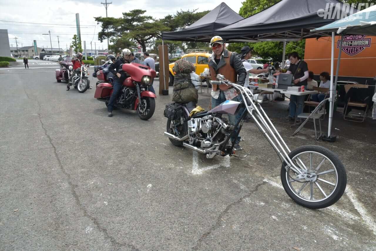 遠藤自動車｜コヨーテキャンプミーティング20th｜キャンプ会場は近所の公園!?。街中開催は、ハーレー乗り以外にも高評価だった＜COYOTE CAMP MEETING 20th＞