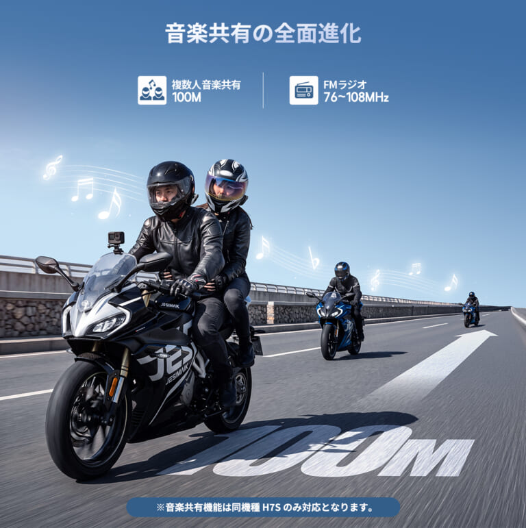 JESIMAIK H7S|【新製品ニュース】デュアルBT6.0搭載のモンスターMESHインカム「JESIMAIK H7S」。なんと、距離無制限のオンライン通話もできて実勢16000円台だ!