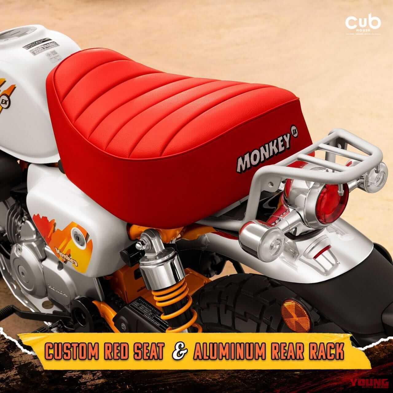 HONDA MONKEY EX CUSTOM|赤いシートにライトガード、伝説のバハが蘇る! タイCUB Houseが放つホンダ「モンキー125」のBAJA仕様が登場【海外】