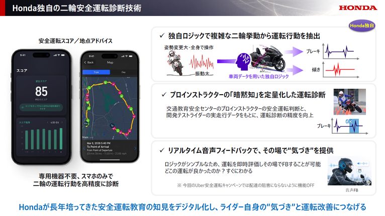 ホンダ二輪安全運転診断アプリ|アナタの走りを点数化!ホンダが開発中の「二輪安全運転診断アプリ」を体験してきた