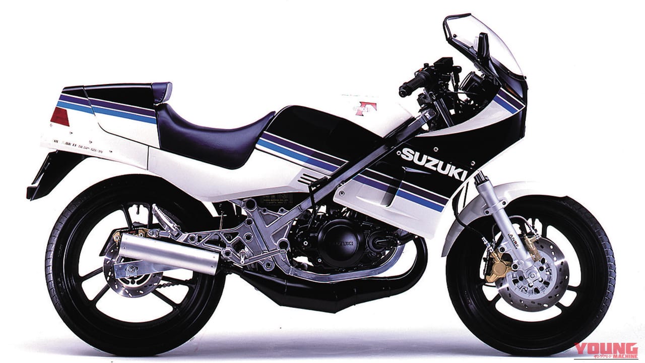 1983 SUZUKI RG250Γ[I]｜「今見てもやっぱカッコいいわ…」40年以上前のモデルとは思えない！ ひと目でわかるカラーリングとアルミフレームが印象的な名車［スズキ RG250Γ］