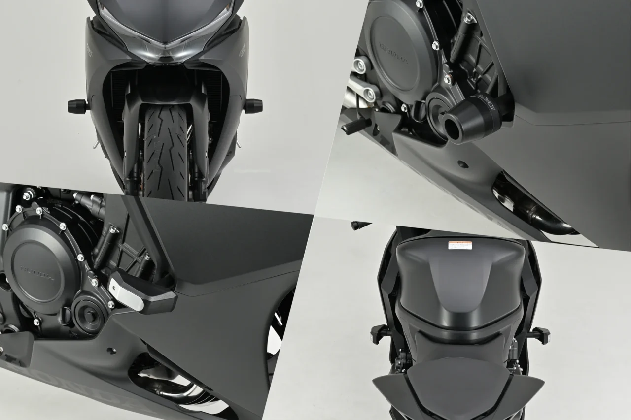 「CBR400R FOUR E-Clutch」オーナー必見!デイトナから早くも万が一の転倒に備える「エンジンプロテクター」2種類が登場!