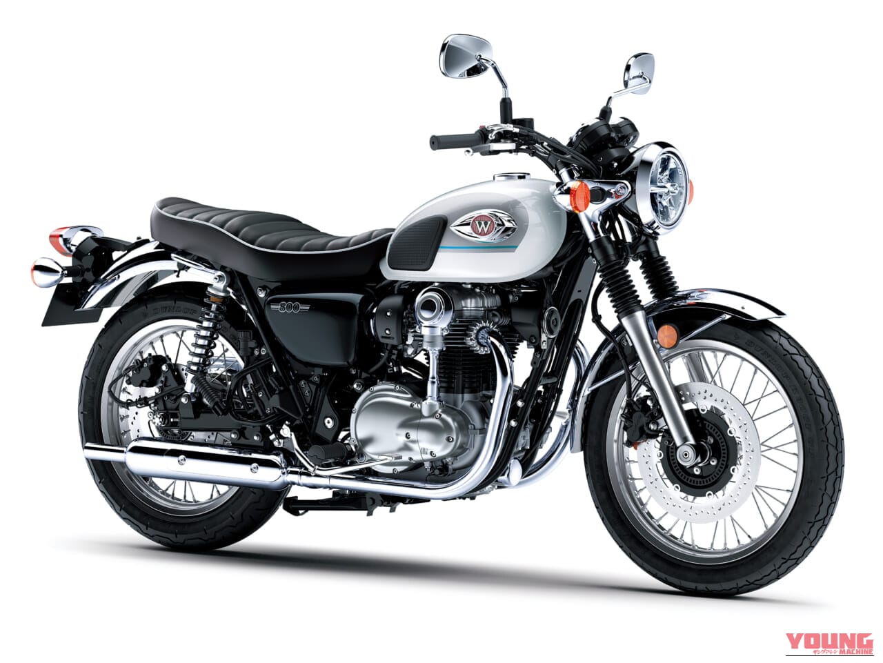 KAWASAKI W800｜カラーと熟成のスペックもそのまま! パールホワイト＆ディープブルーのカワサキ「W800」2027年モデルが価格据え置きで発売