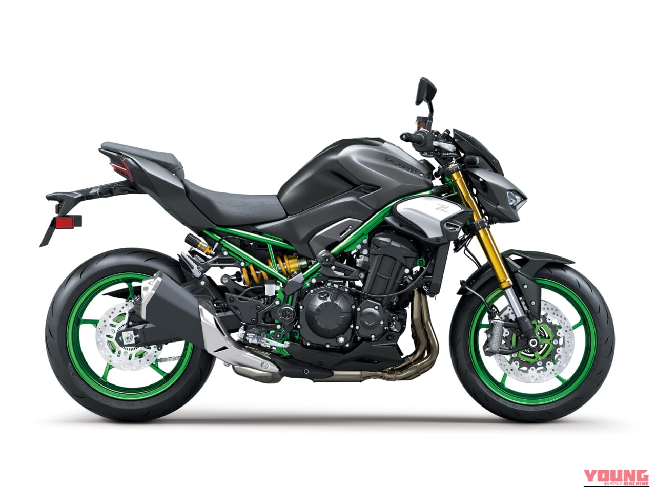 ｜キャリパー文字に宿る最新仕様! 日本に適したシート高810mmを維持した4気筒スーパーネイキッド、カワサキZ900シリーズに2027年モデルが登場
