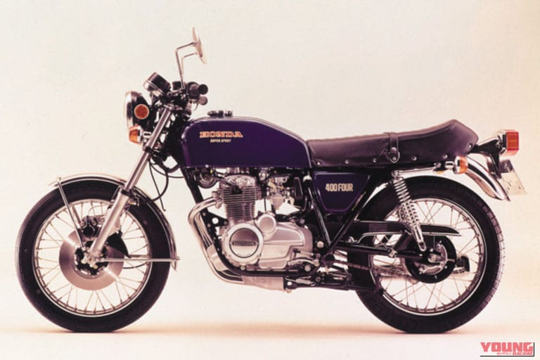 1974年 Honda ドリームCB400 FOURの左側面の写真｜「大人気だったが、たった3年で生産終了…」今も高値で取引される52年前のホンダの名車。4本のエキパイが美しい曲線を描く［CB400 FOUR］を紹介