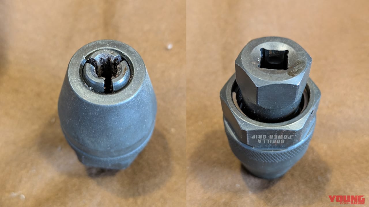「これで抜けなきゃ諦めて」は本当か? 固着スタッドボルトを専用リムーバーとシリンダー加熱で抜くDIY技【ゴリラパワーグリップ】|「これで抜けなきゃ諦めて」は本当か? 固着スタッドボルトを専用リムーバーとシリンダー加熱で抜くDIYチャレンジの結果【ゴリラパワーグリップ】