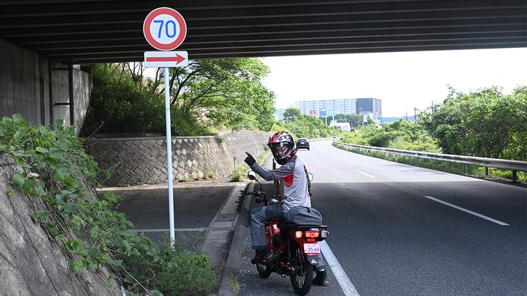鎌ヶ谷から成田方面へ伸びる北千葉道路は、一般道でありながらなんと最高時速は70kmまで出せる。|【実走検証】CT125ハンターカブはガソリン満タンで何キロ走れる?ハイスピード房総ツーリングで限界まで走らせてみた結果!