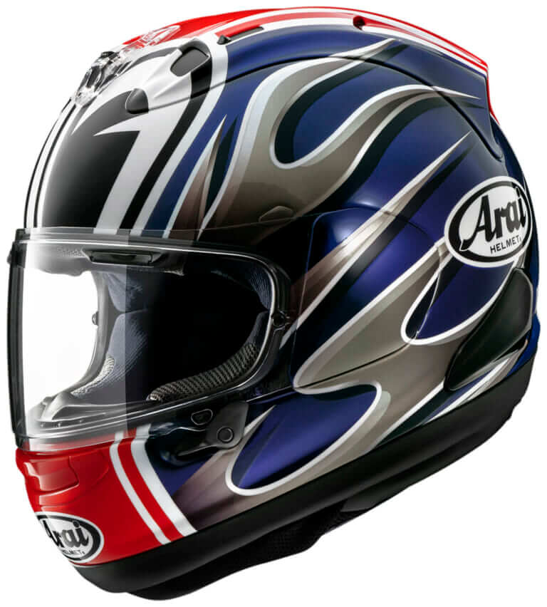 Arai RX-7X SP TADAO|“忠さん”の目玉マークが鈴木忠男レプリカとして登場!アライのフラッグシップ『RX-7X SP TADAO』はメタリックブルー×赤ラインの原点デザイン