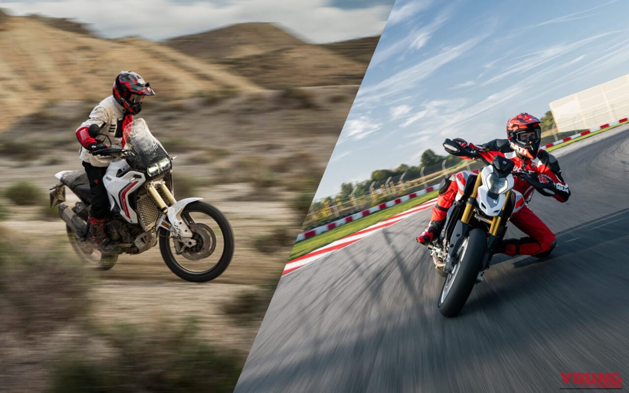 DUCATI HYPERMOTARD V2 SP / DESERT X｜アルミニウム製モノコックフレームで軽量化! 可変バルブタイミングIVTを新採用したドゥカティ新型V2ツイン2車が国内導入開始【ハイパーモタードV2 SP/デザートX】