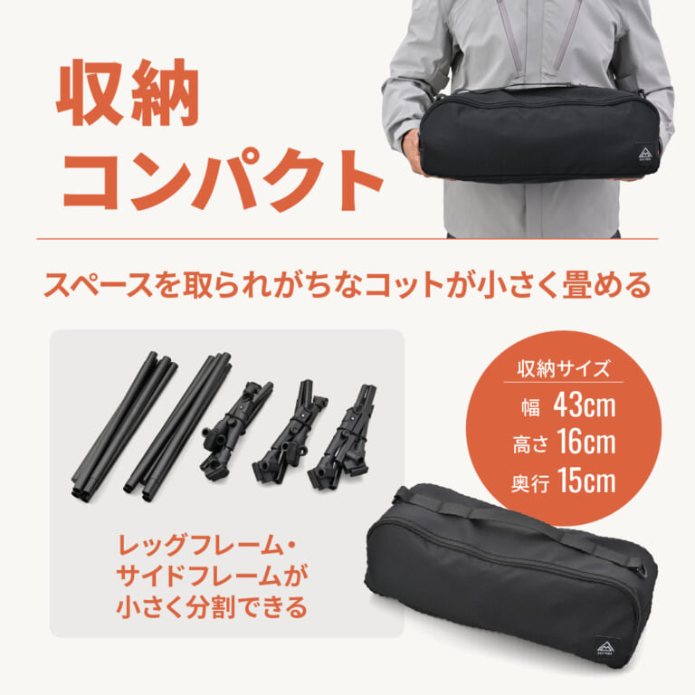 コンパクトコット「43/RIDE」｜積載の壁をぶち破れ！ デイトナからパックロッドサイズの超絶コンパクトコット「43/RIDE」が登場だ！