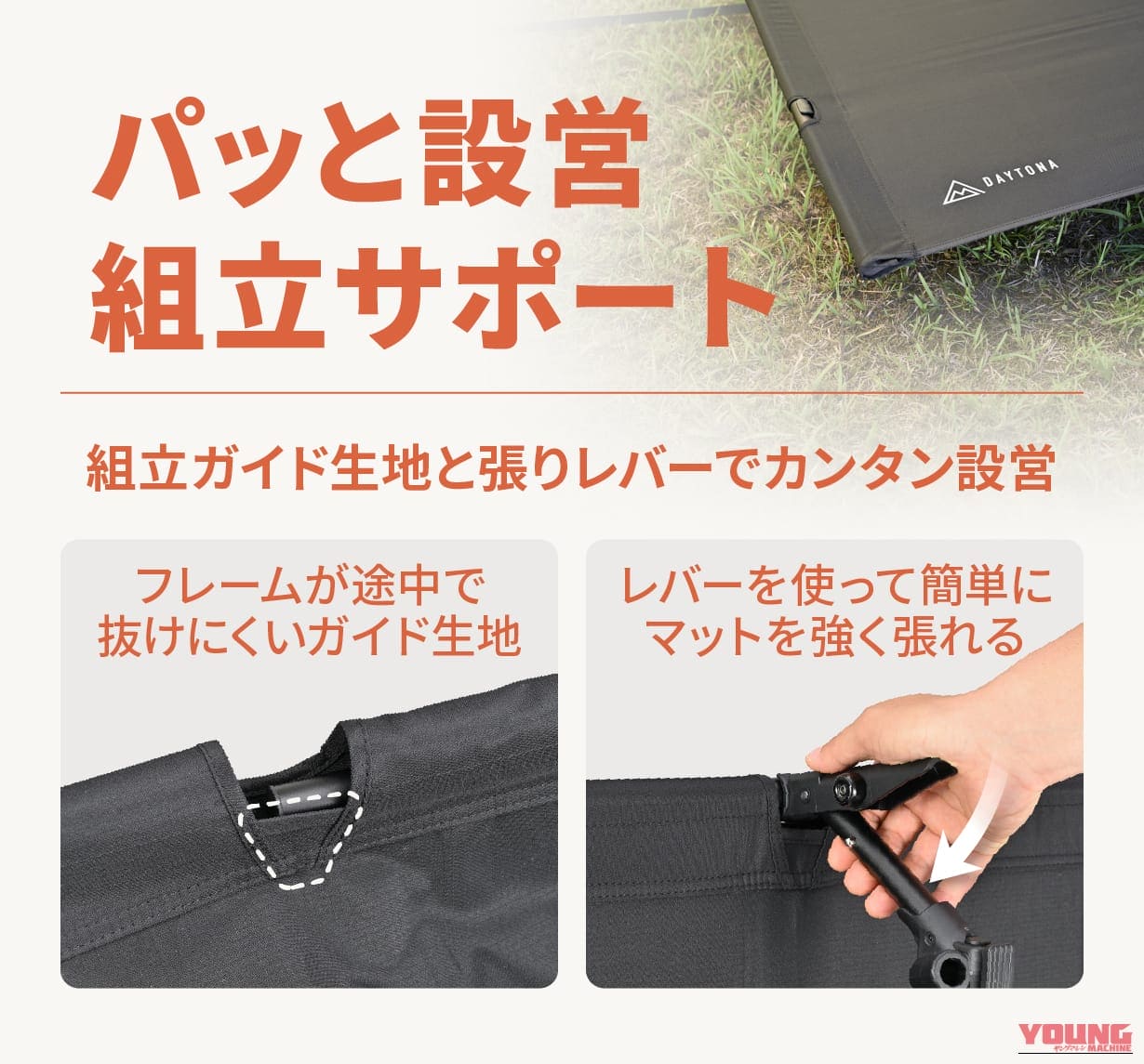 コンパクトコット「43/RIDE」｜積載の壁をぶち破れ！ デイトナからパックロッドサイズの超絶コンパクトコット「43/RIDE」が登場だ！