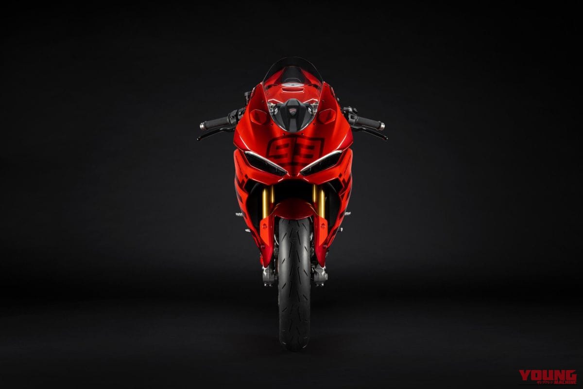 DUCATI PANIGALE V2｜鍛造ホイール装備で約1.5kg軽量化。ドゥカティのVツインスーパースポーツ×マルケス＆バニャイア特別仕様車でMotoGPのDNAをその手に！【PANIGALE V2 MM93/FB63】