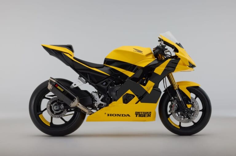 Onitsuka Tiger Honda Mid Sports Concept｜フルカウル版CB750ホーネット!? タイガーイエローと黒ストライプが躍動するホンダ×オニツカタイガーのミドルスポーツコンセプトがミラノで公開【海外】