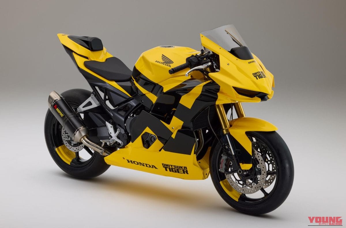 Onitsuka Tiger Honda Mid Sports Concept|フルカウル版CB750ホーネット!? タイガーイエローと黒ストライプが躍動するホンダ×オニツカタイガーのミドルスポーツコンセプトがミラノで公開【海外】