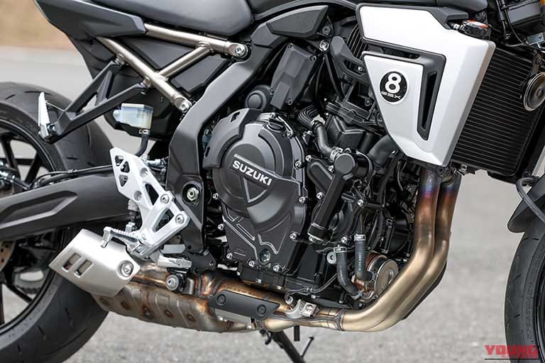 SUZUKI GSX-8Tのエンジン|「見る者を魅了する造形美」スズキ GSX-8Tとヤマハ XSR900 GPのディテールを写真でチェック!