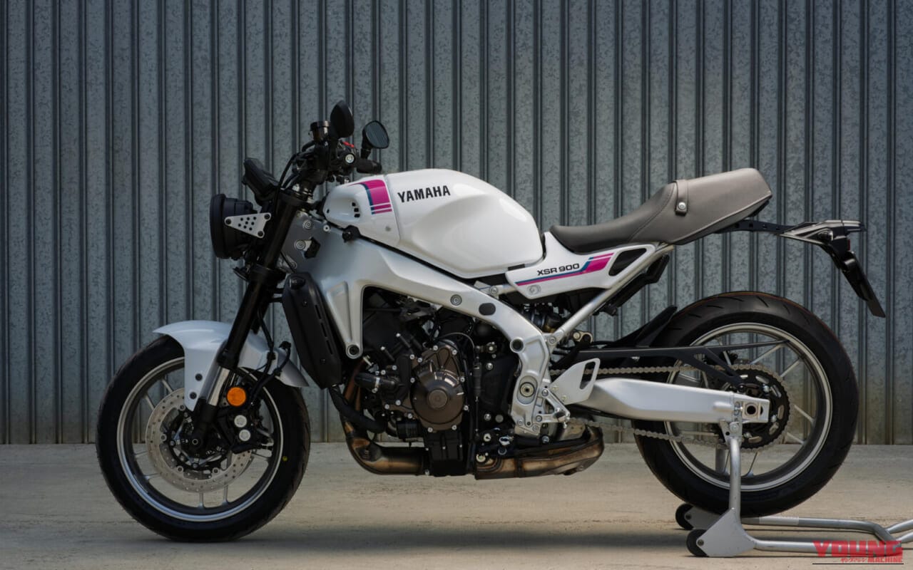 YAMAHA XSR900｜90年代レーシングヘリテージの再臨！名車YZF750R/SPのグラフィックを彷彿とさせるヤマハ「XSR900」ネオンホワイトが登場【海外】