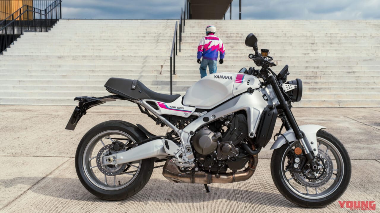 YAMAHA XSR900｜90年代レーシングヘリテージの再臨！名車YZF750R/SPのグラフィックを彷彿とさせるヤマハ「XSR900」ネオンホワイトが登場【海外】